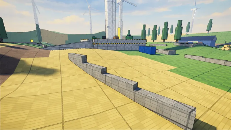 Windbreak: a wind-farm prairie for big CTF battles